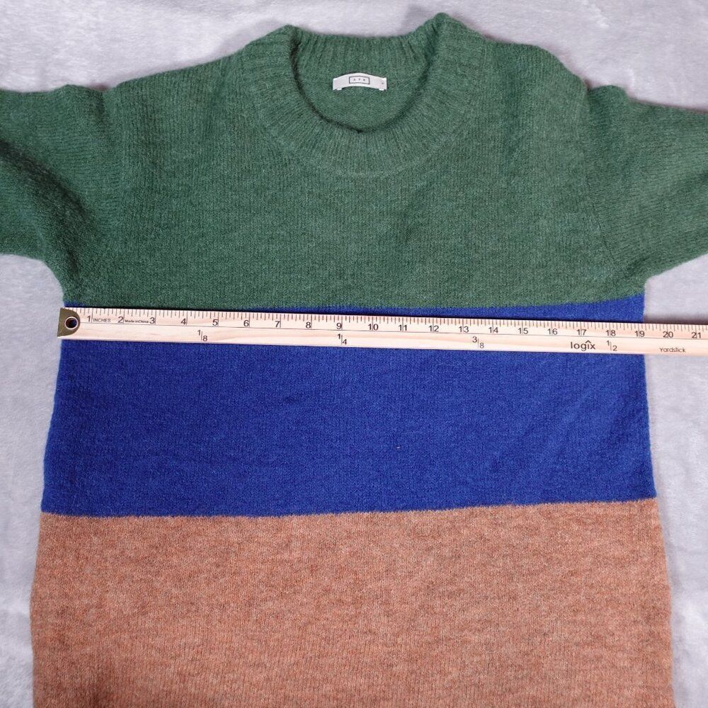 AYR Kickback Crewneck Sweater Womens S Oversized Fit Alpaca Wool Blend Striped - Picture 6 of 8